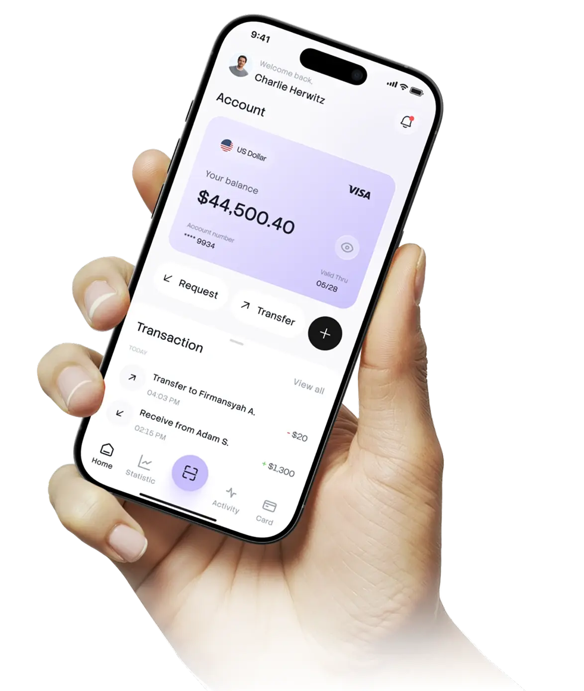 Finorio App held in hand